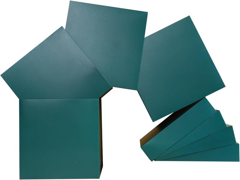Elephantpackage 8.7" Medium Birthday Gift Boxes with Lid and Ribbon, Square Gift Boxes - 4 Pcs (Green), Gift Wrapping Holiday Presents Christmas Party Favor Boxes. - Image 2